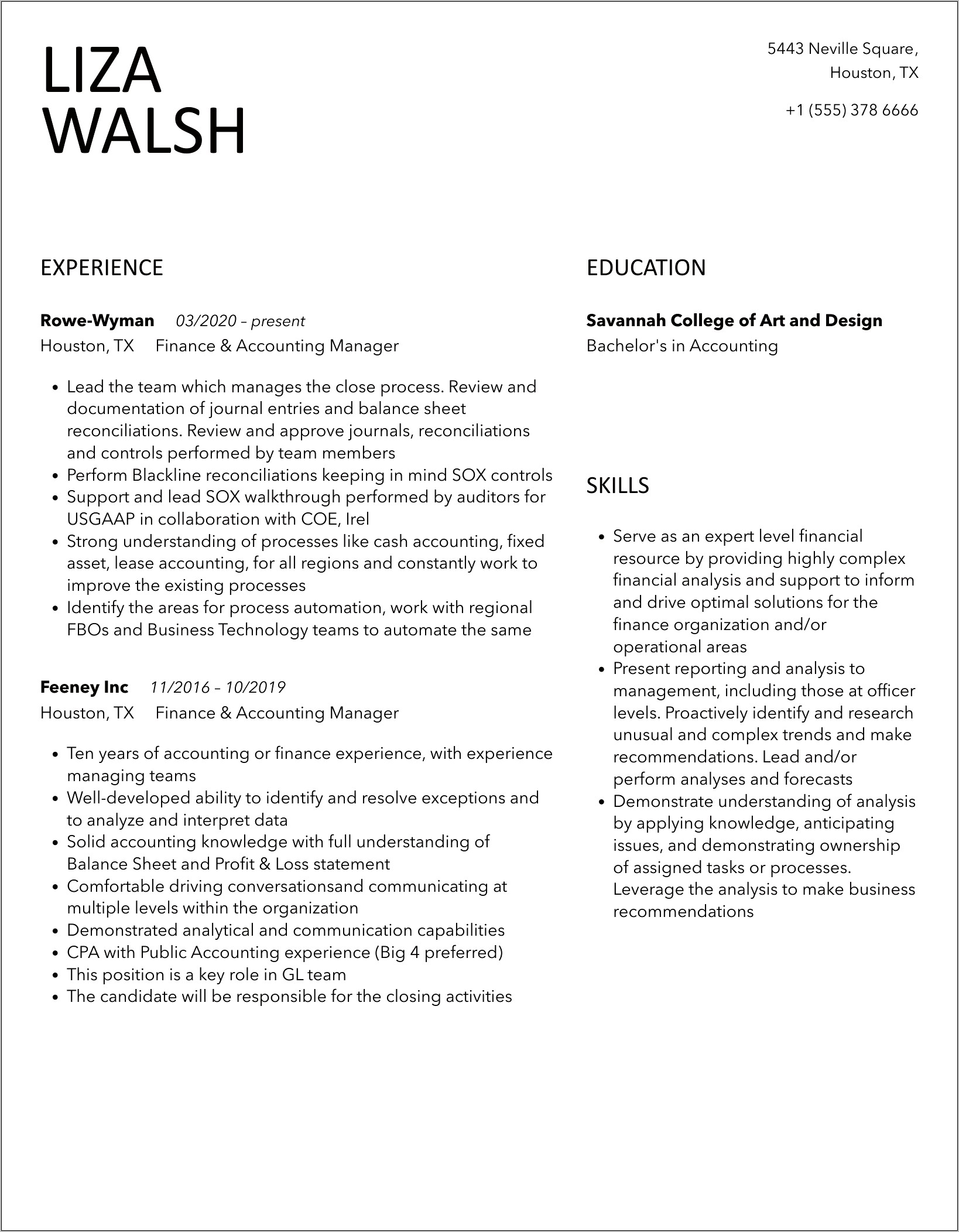 Accounts Manager Resume Format+india