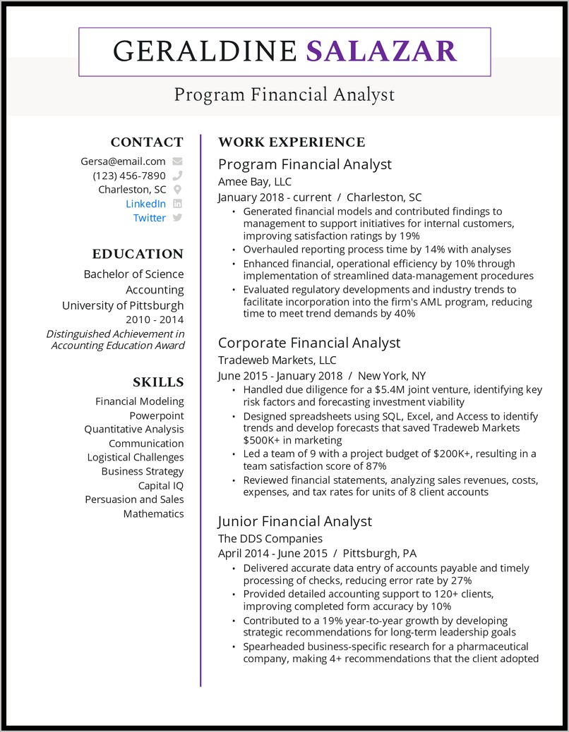 Accounts Payable Analyst Resume Example