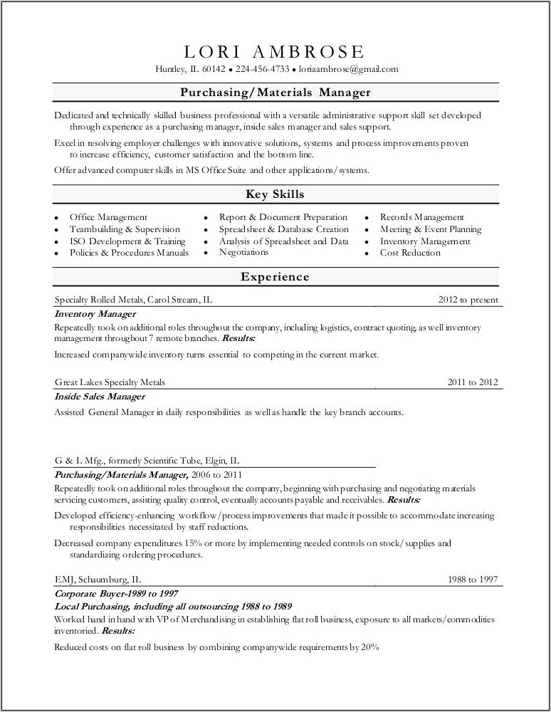 Accounts Purchasing Resume Admin Skills