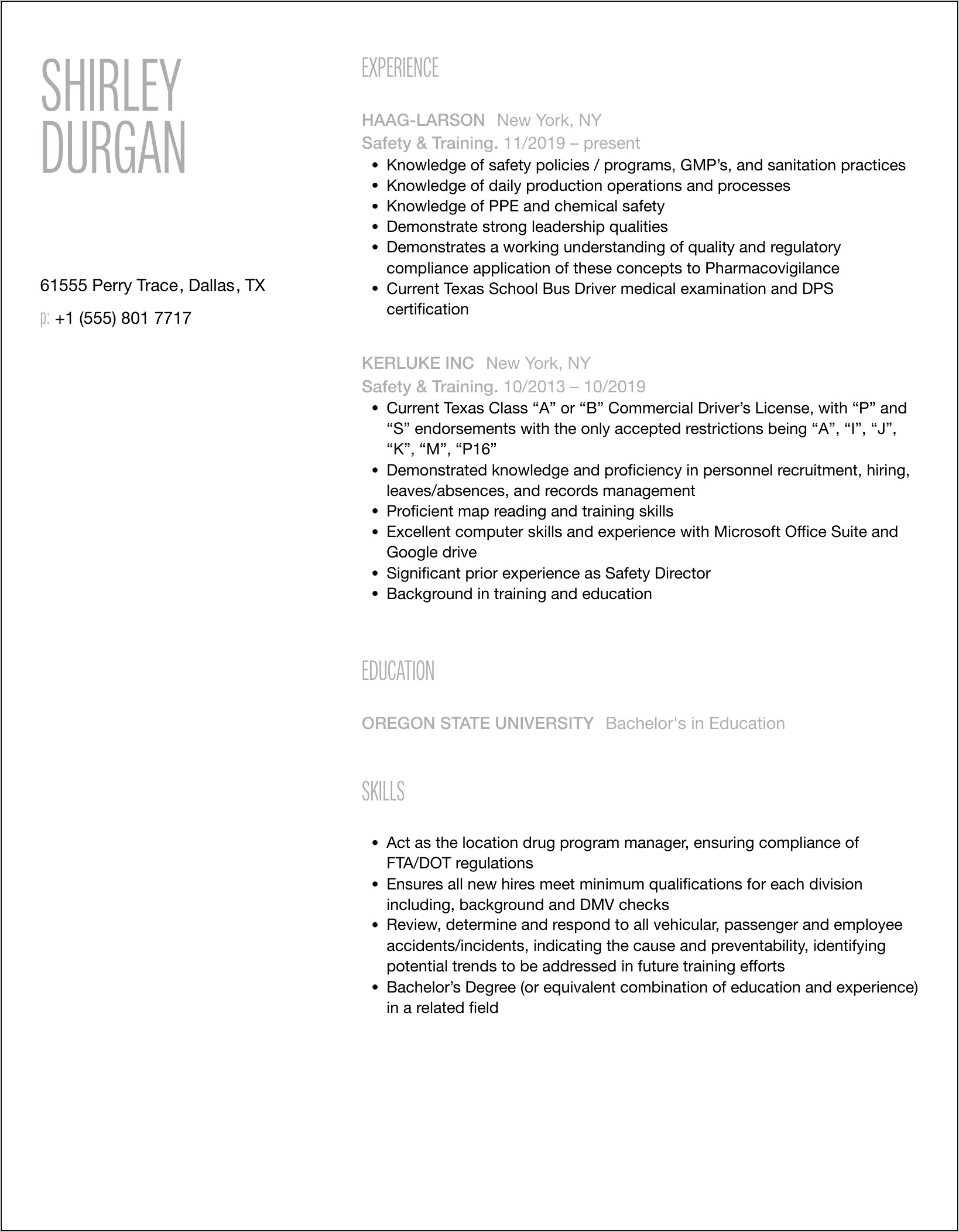 Additional Skills And Qualifications Resume