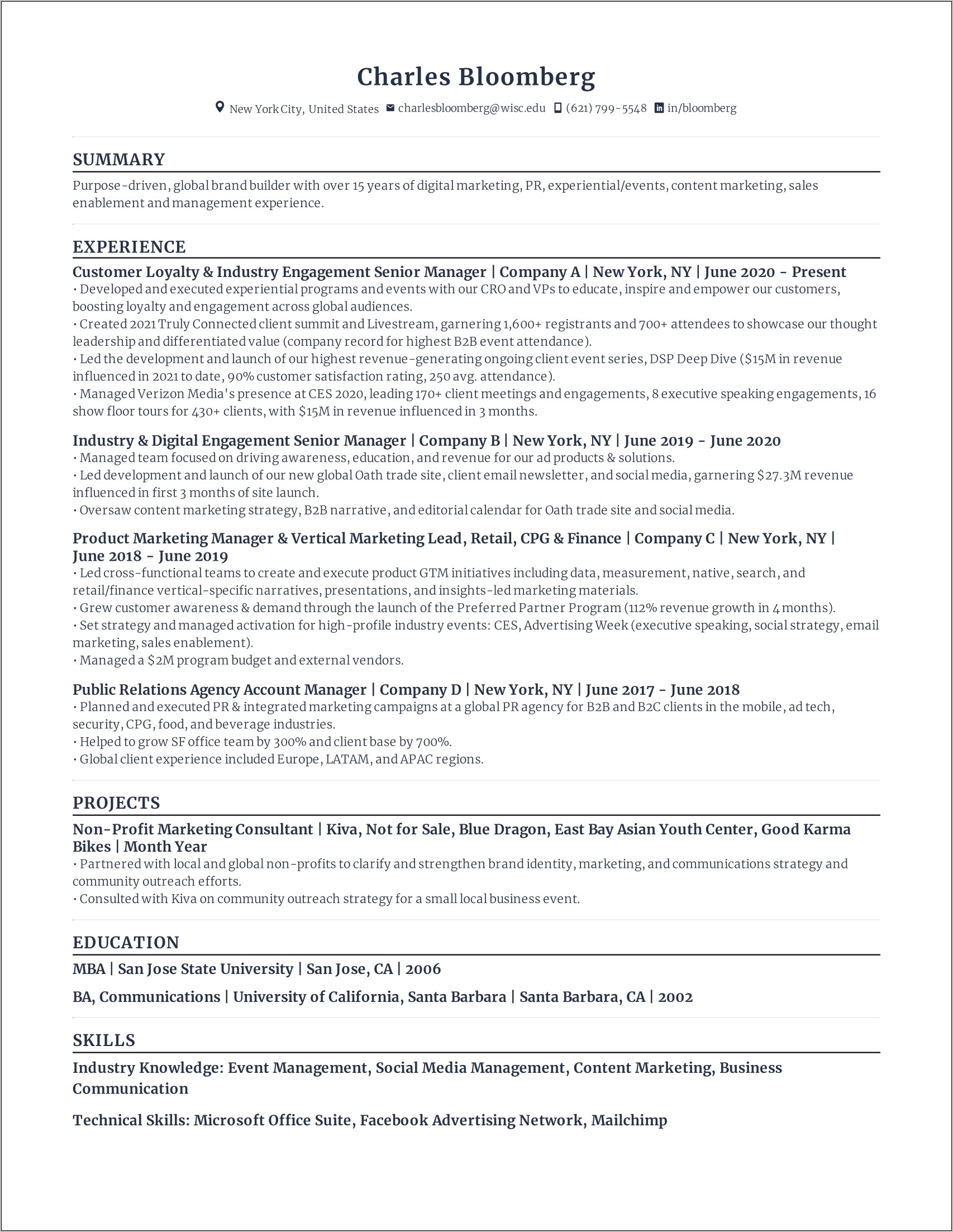 Advertising Account Manager Resume Skills