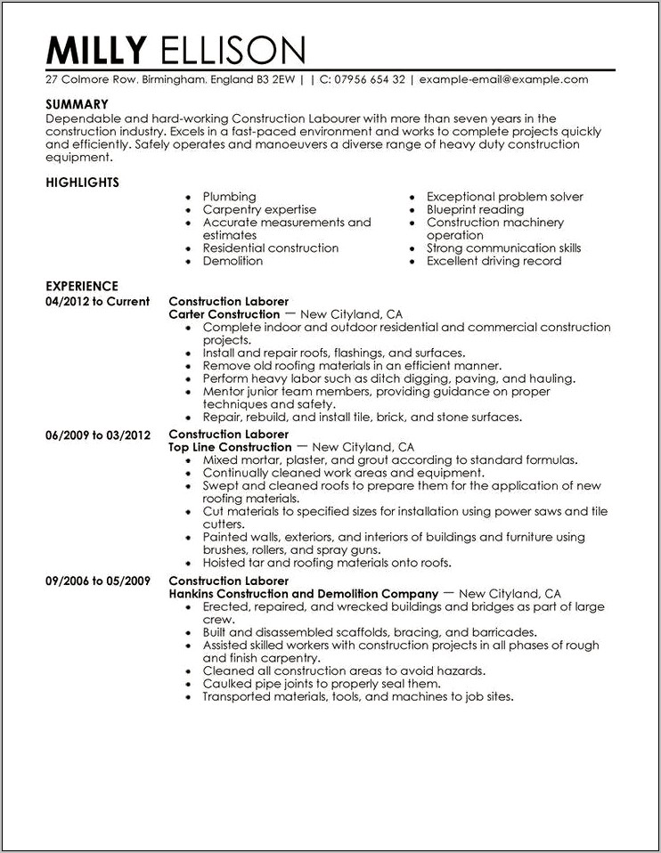 Agriculture Resume Sample Free Download