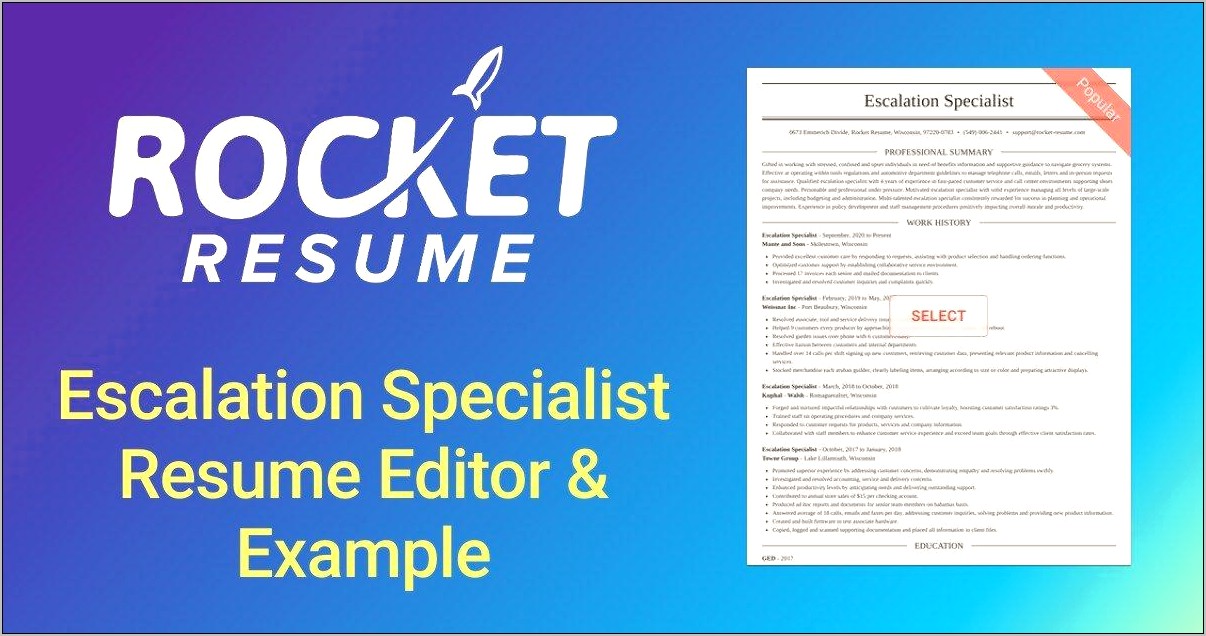 Amazon Escalation Specialist Resume Examples