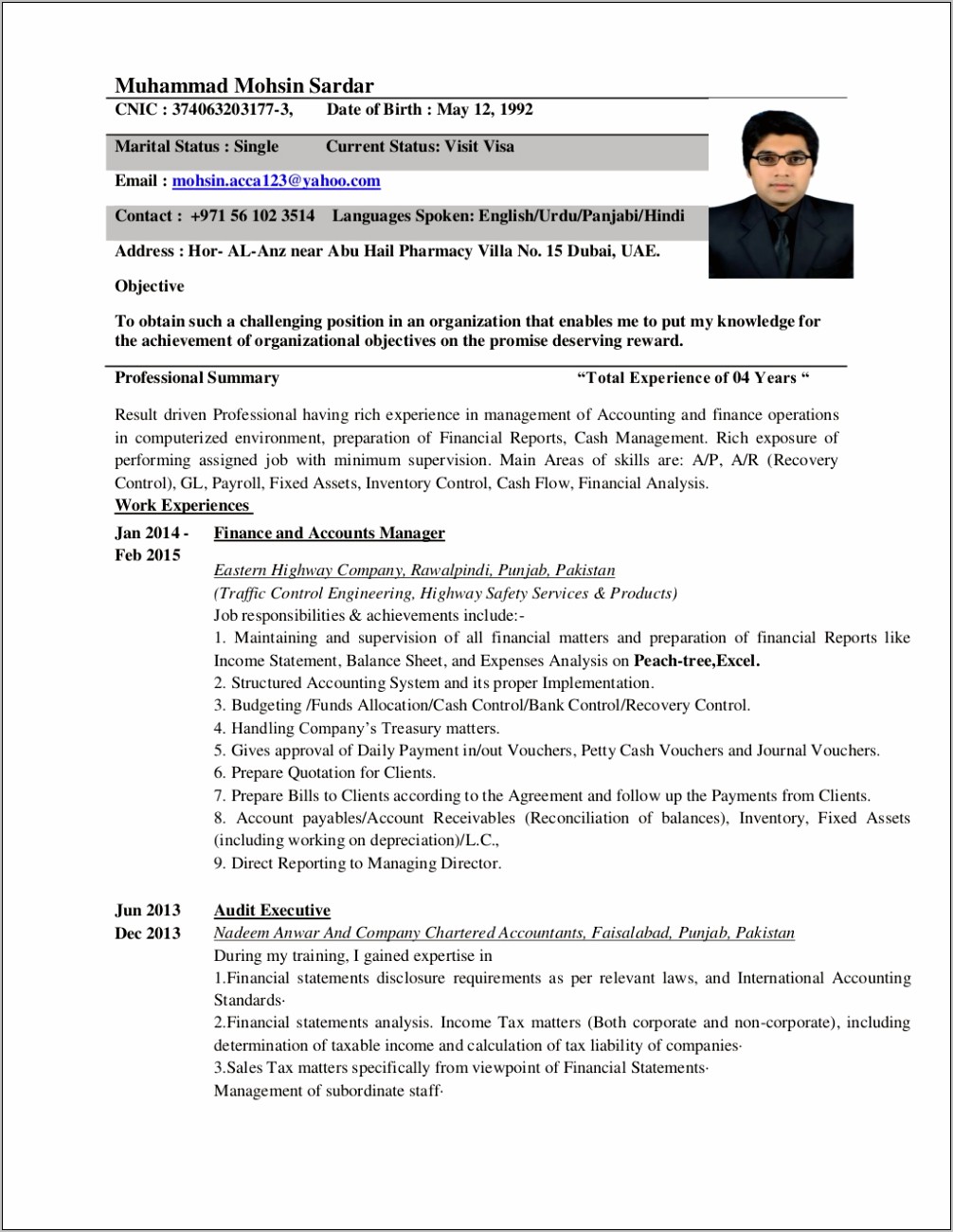 Assistant Accountant Resume Sample India