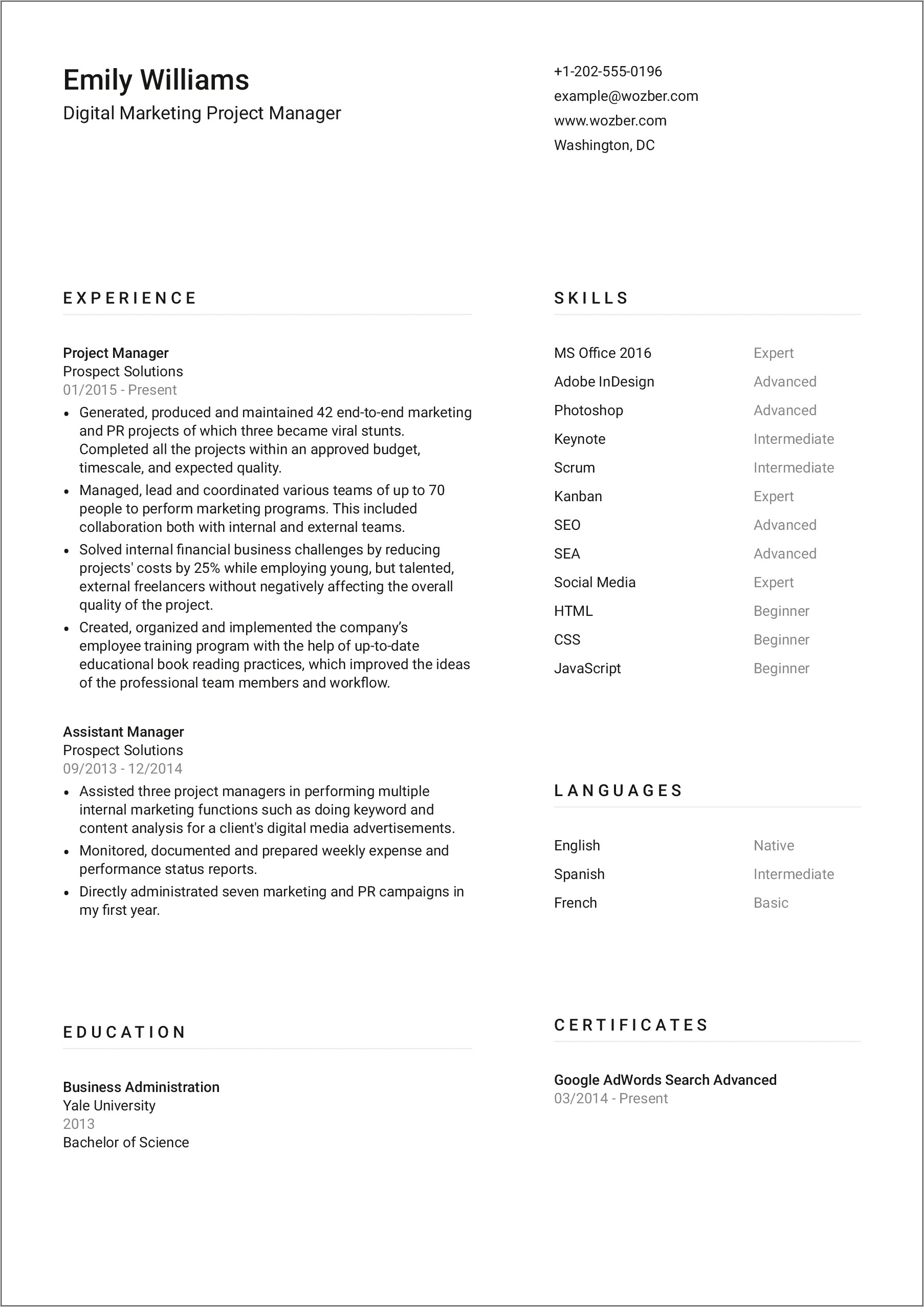 Assistant Manager Quality Resume Format