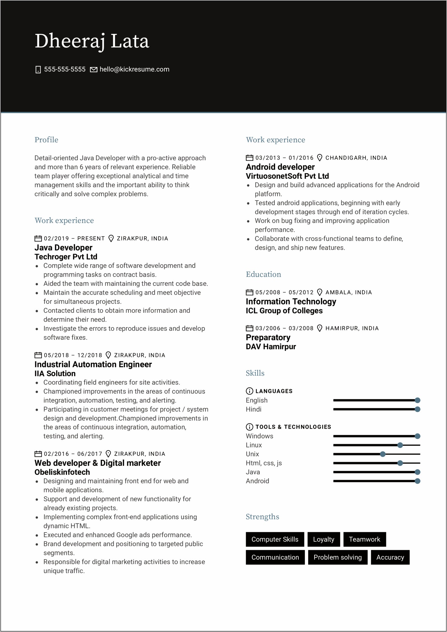 Automation Testing Skills In Resume