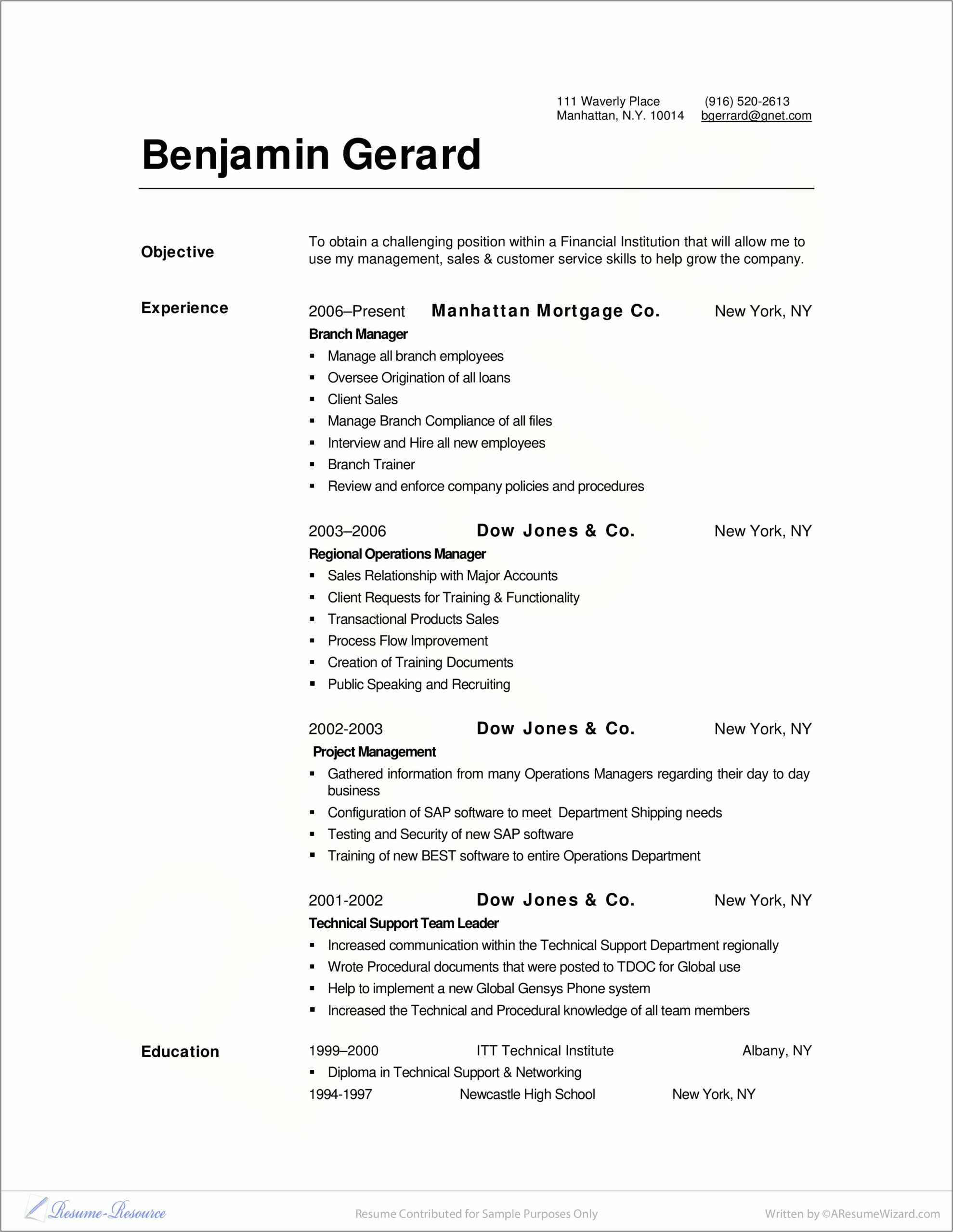 Bank Operations Manager Resume Examples