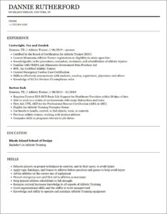 Behavioral Resume Examples For Athletes