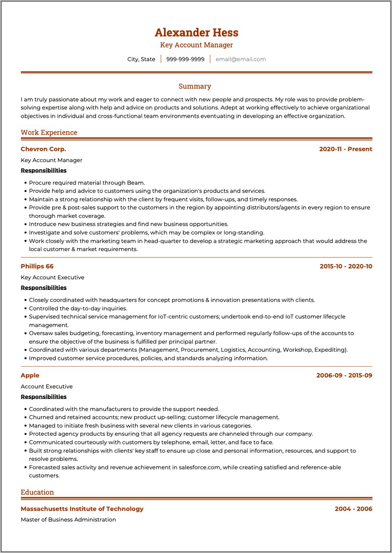 Best Account Manager Resume Examples
