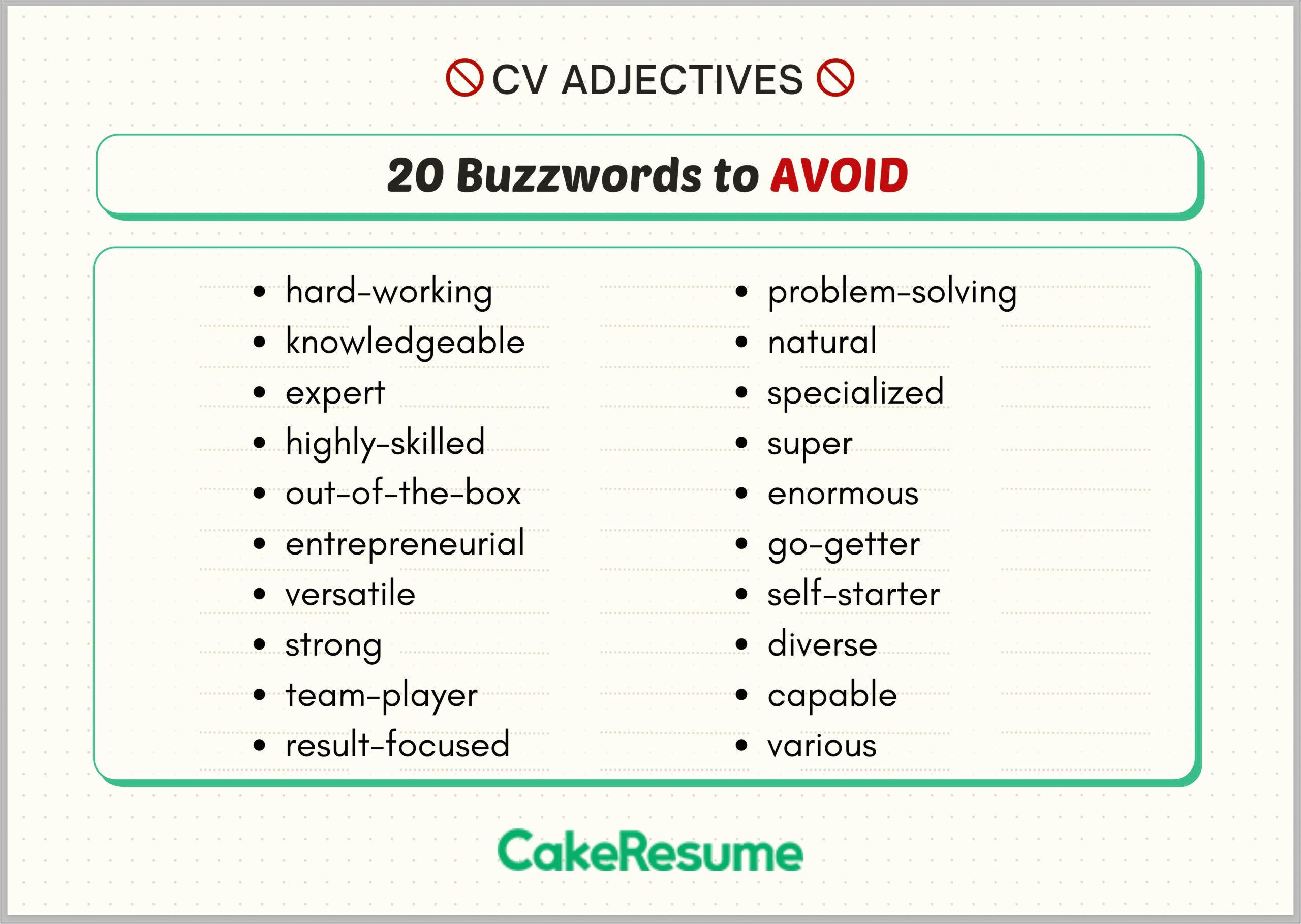Best Adjectives For A Resume