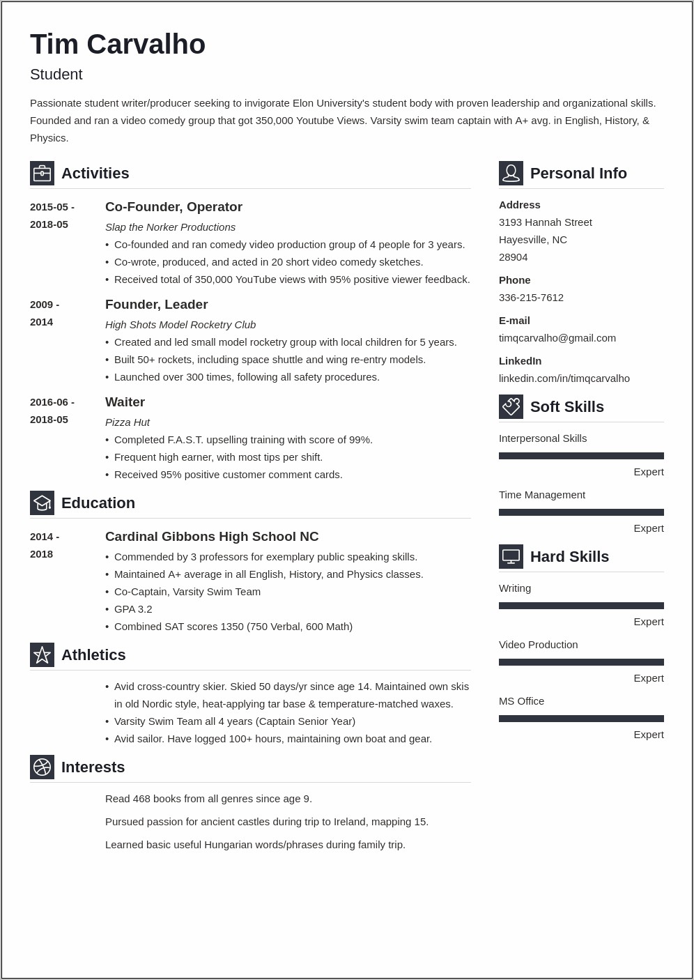 Best College Application Resume Templates
