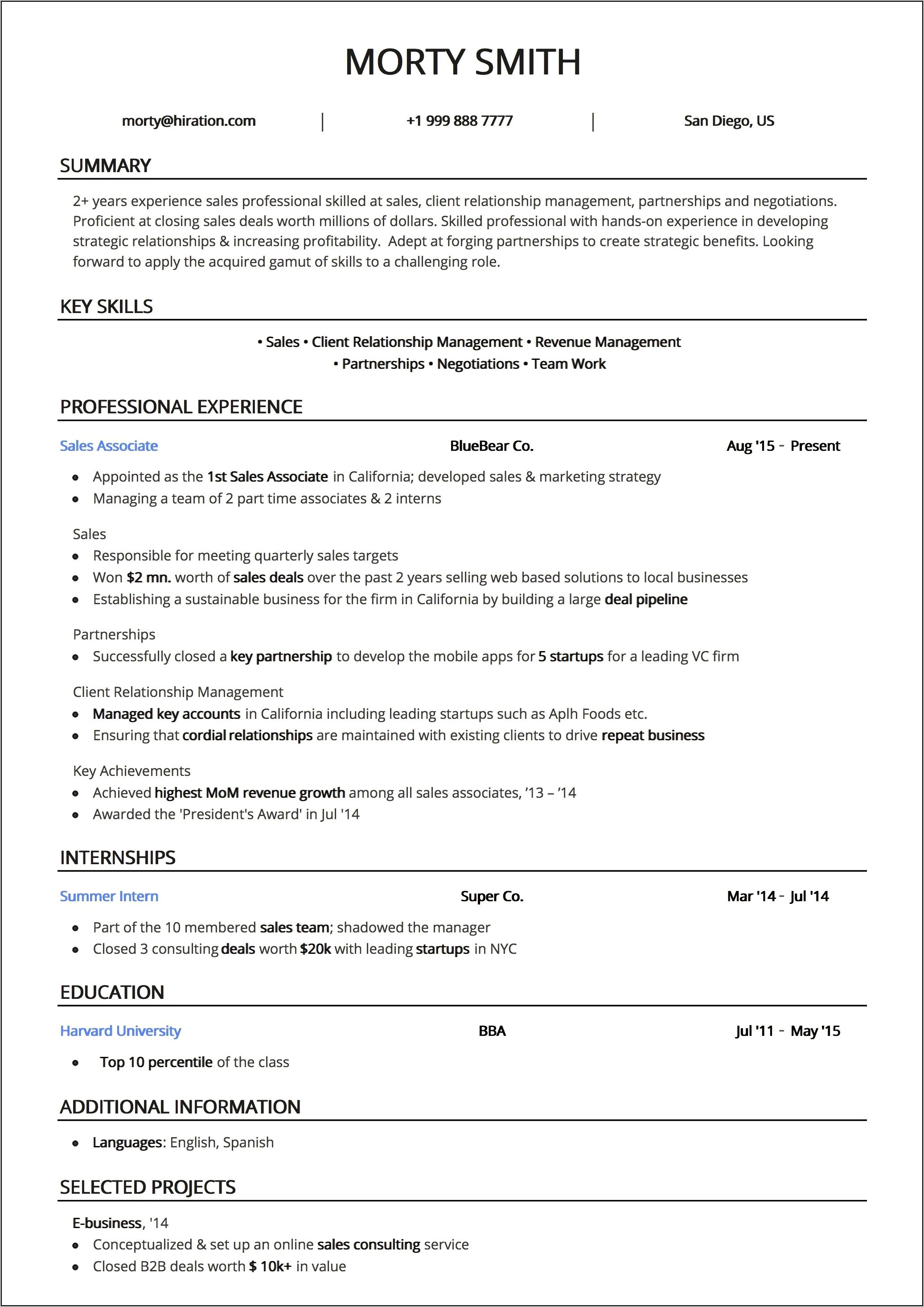 Best Free Ats Resume Template