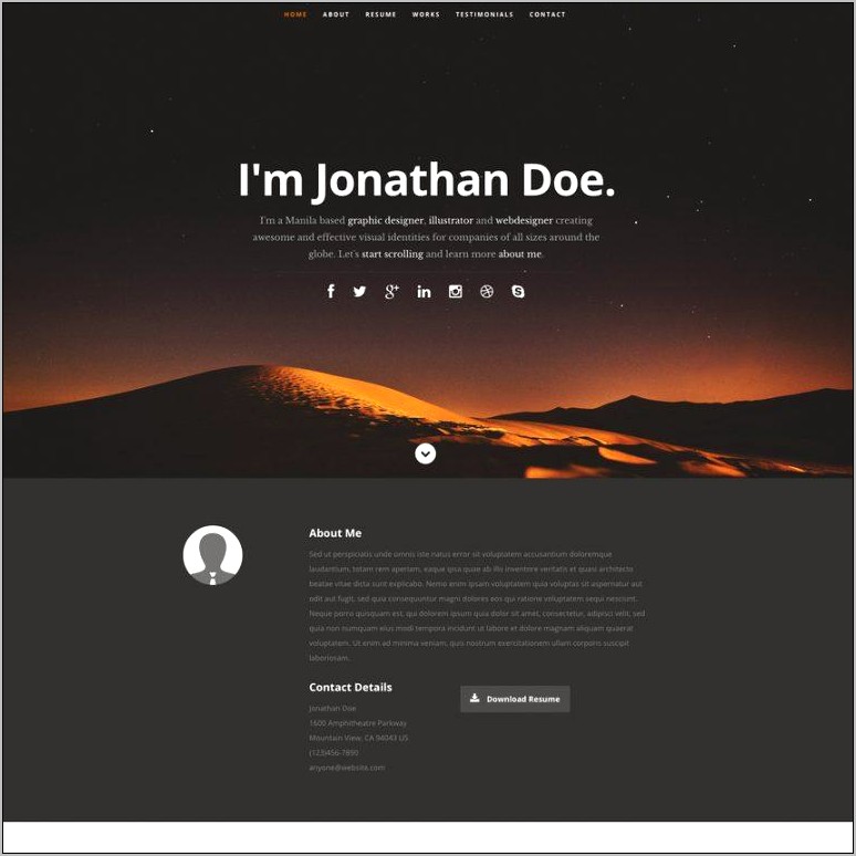 Best Free Html5 Resume Template