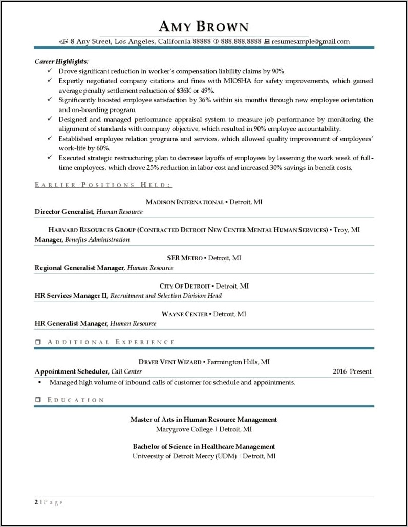Best Human Resource Manager Resume