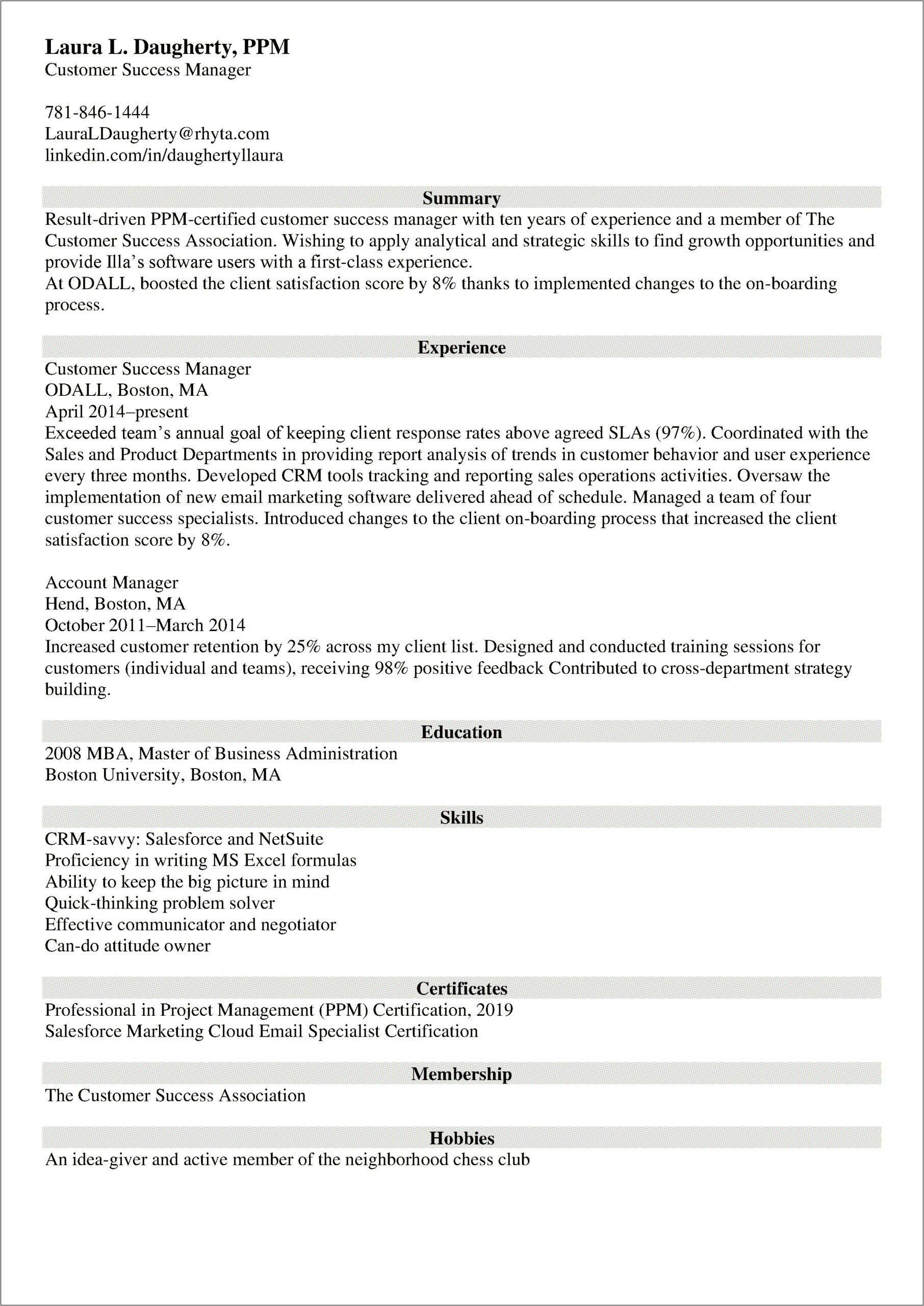 Best Resume Format For Clients