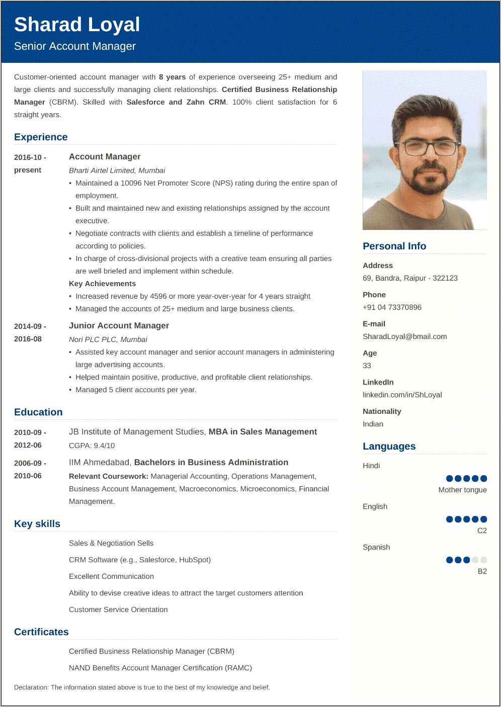 Best Resume Or Cv Format
