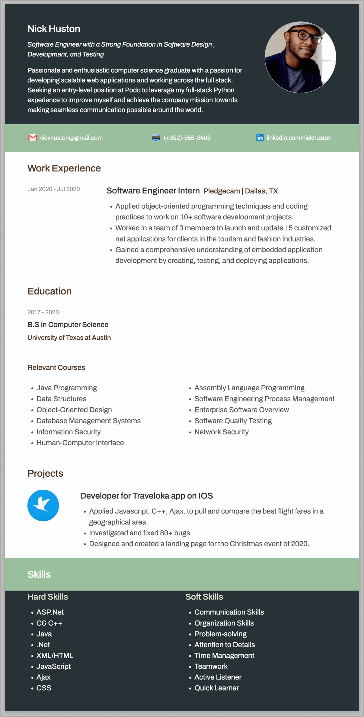 Best Resume Templates Computer Science