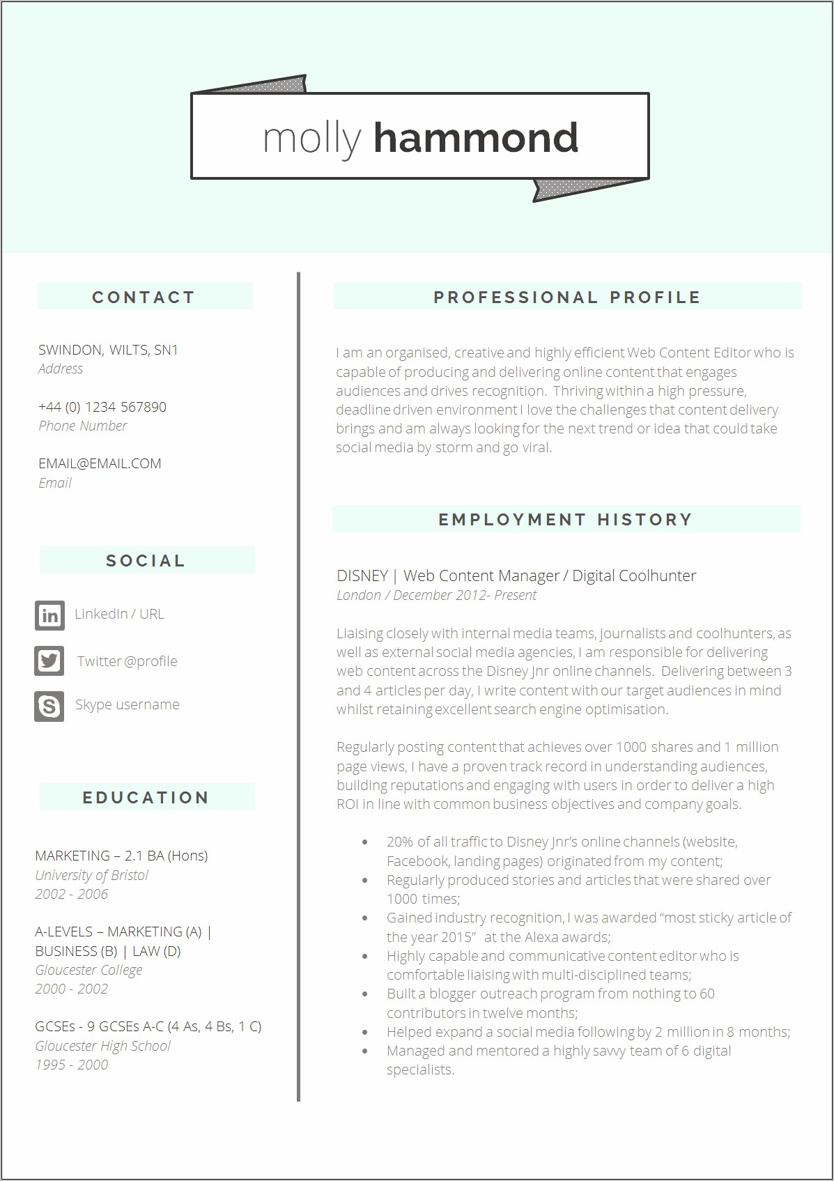 Best Resumes For Young Professionals
