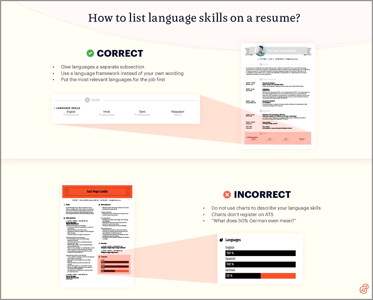 Bilingual Skill List On Resume