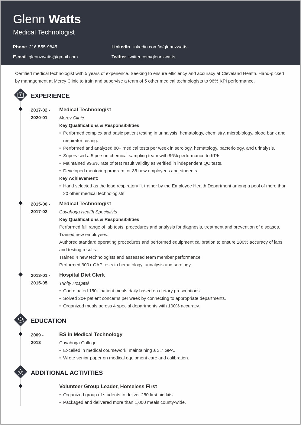Biomedical Technician Objective For Resume