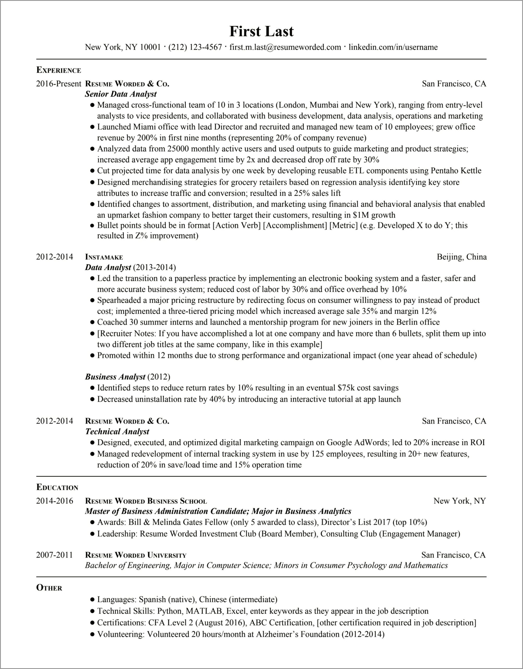 Business Analyst Resume Objective Sample