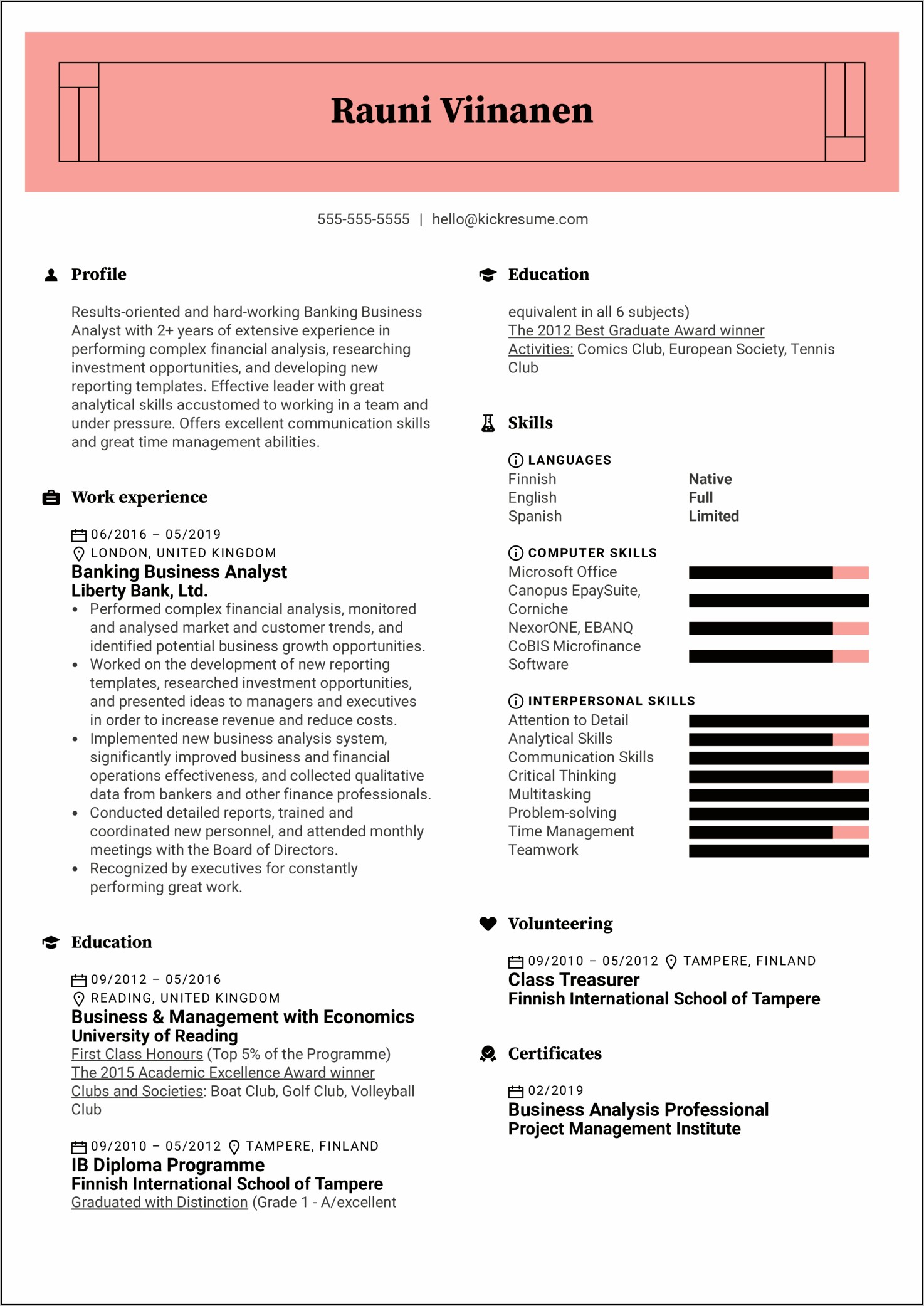 Business Analyst Resume Samples 2019