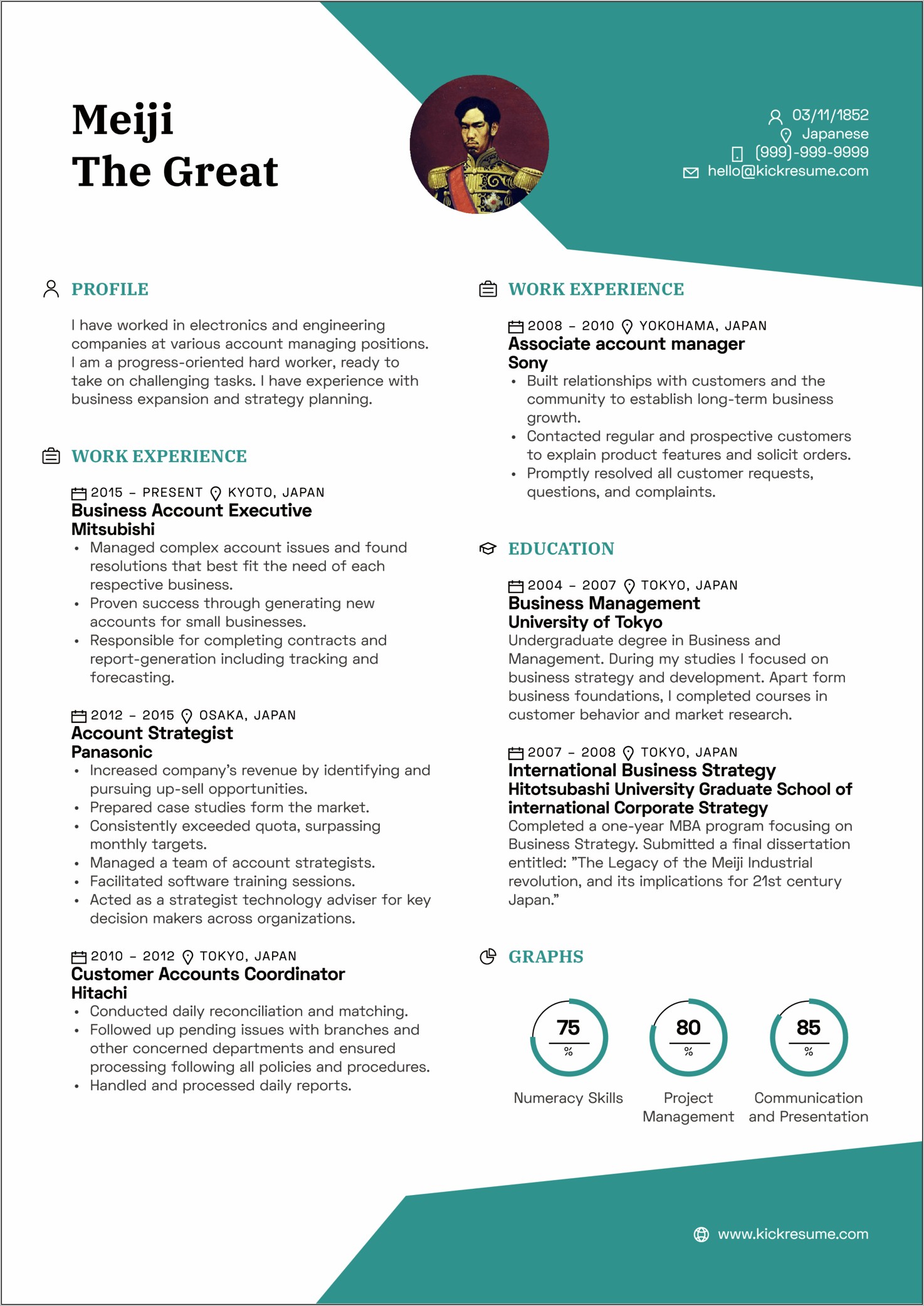 Business Manager Xecutive Summary Resume