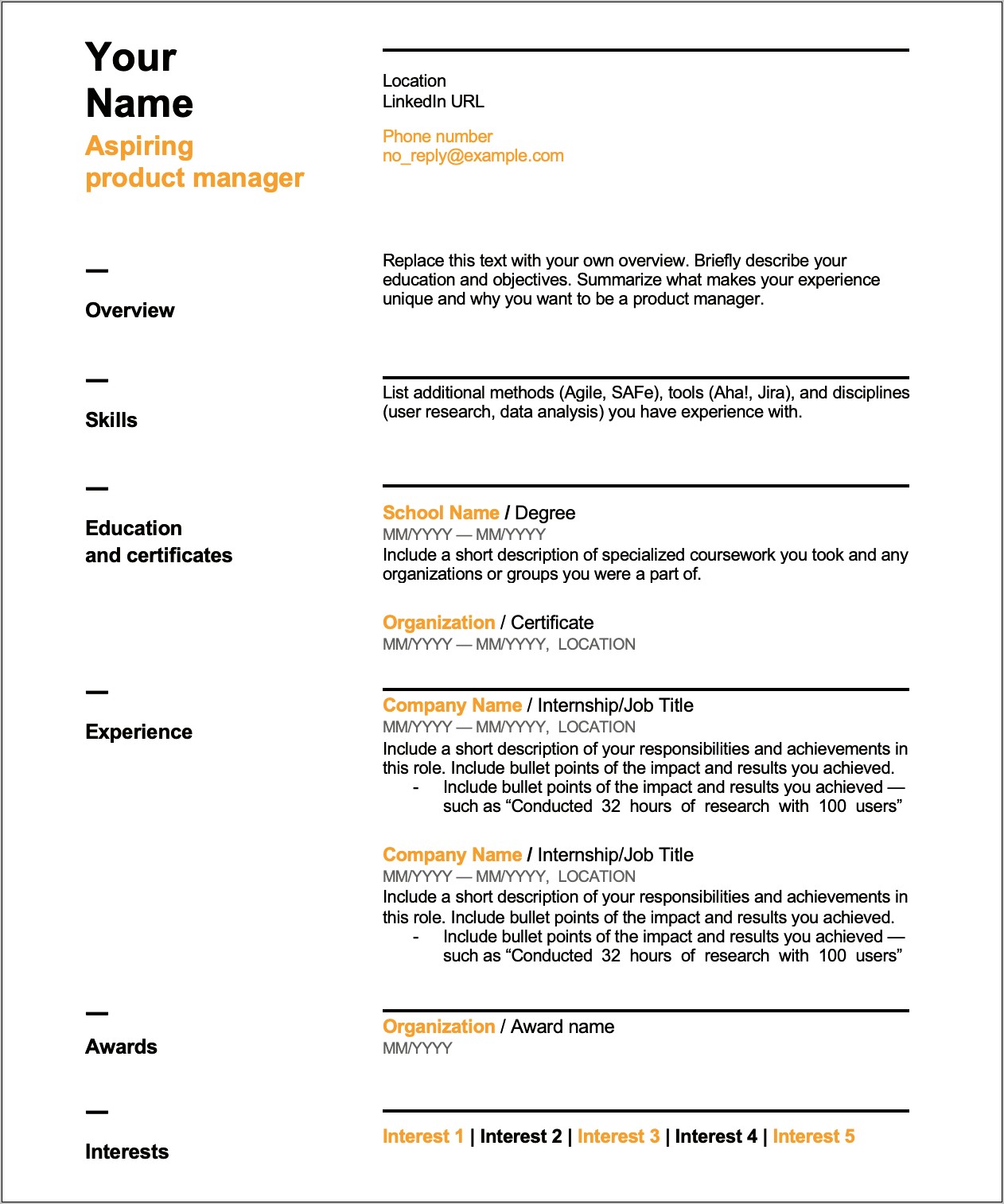Business Transformation Project Manager Resume