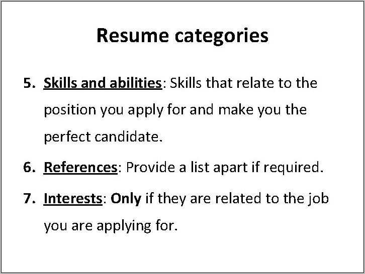 Categories Of Skills On Resume