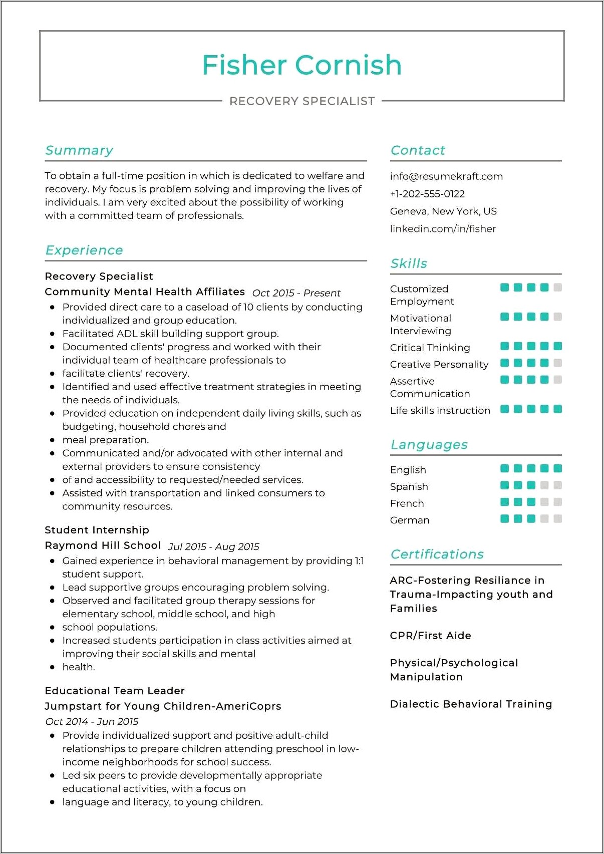 Child Life Specialist Resume Examples