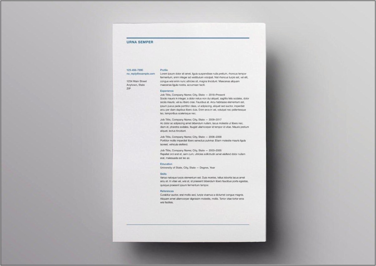 Chronological Resume Template 2018 Free