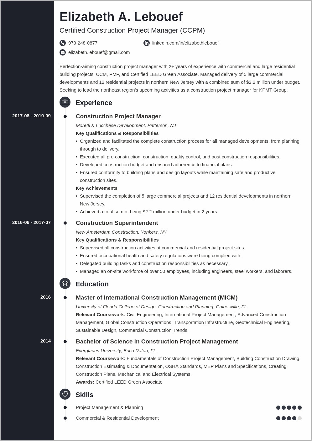 Civil Project Manager Resume India