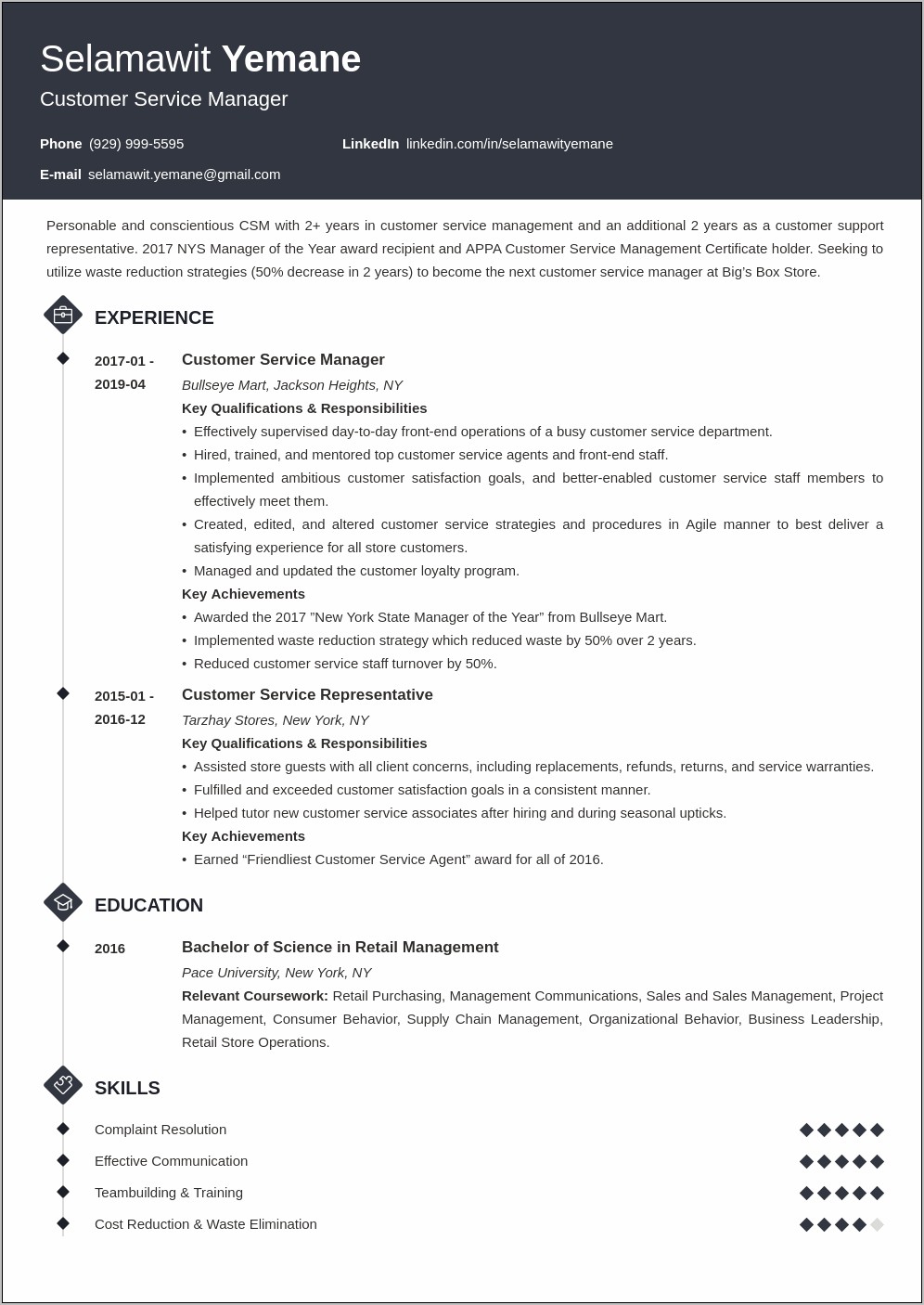 Client Services Manager Resume Summary
