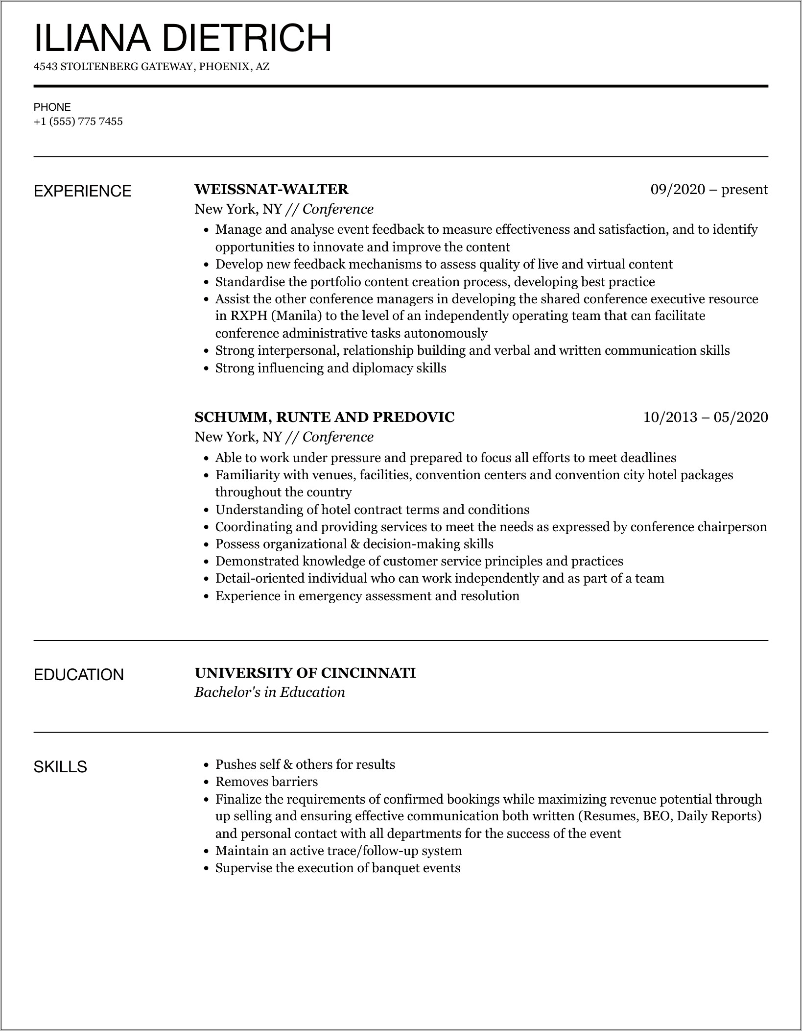Conference Presentations On Resume Examples