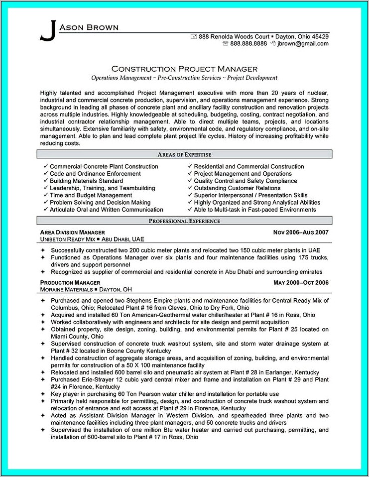 Construction Office Jobs Resume Examples