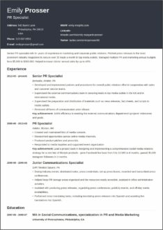 Corporate Communications Specialist Resume Sample
