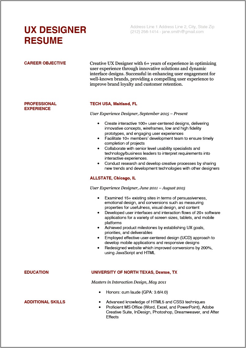 Creative Objectives For Resume Examples