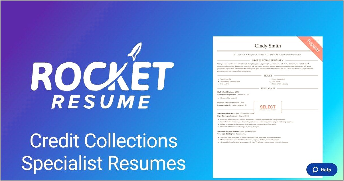 Credit & Collections Specialist Resume Samples