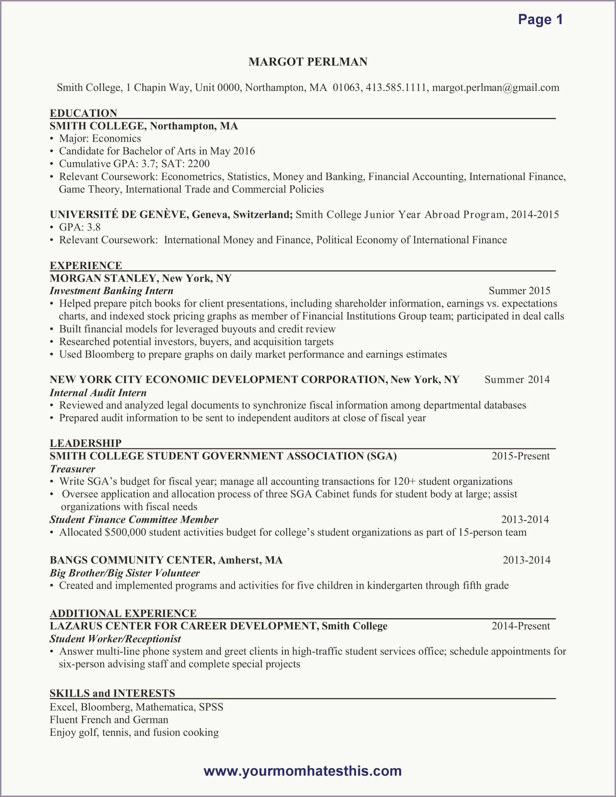 Culinary Arts Student Resume Objectives