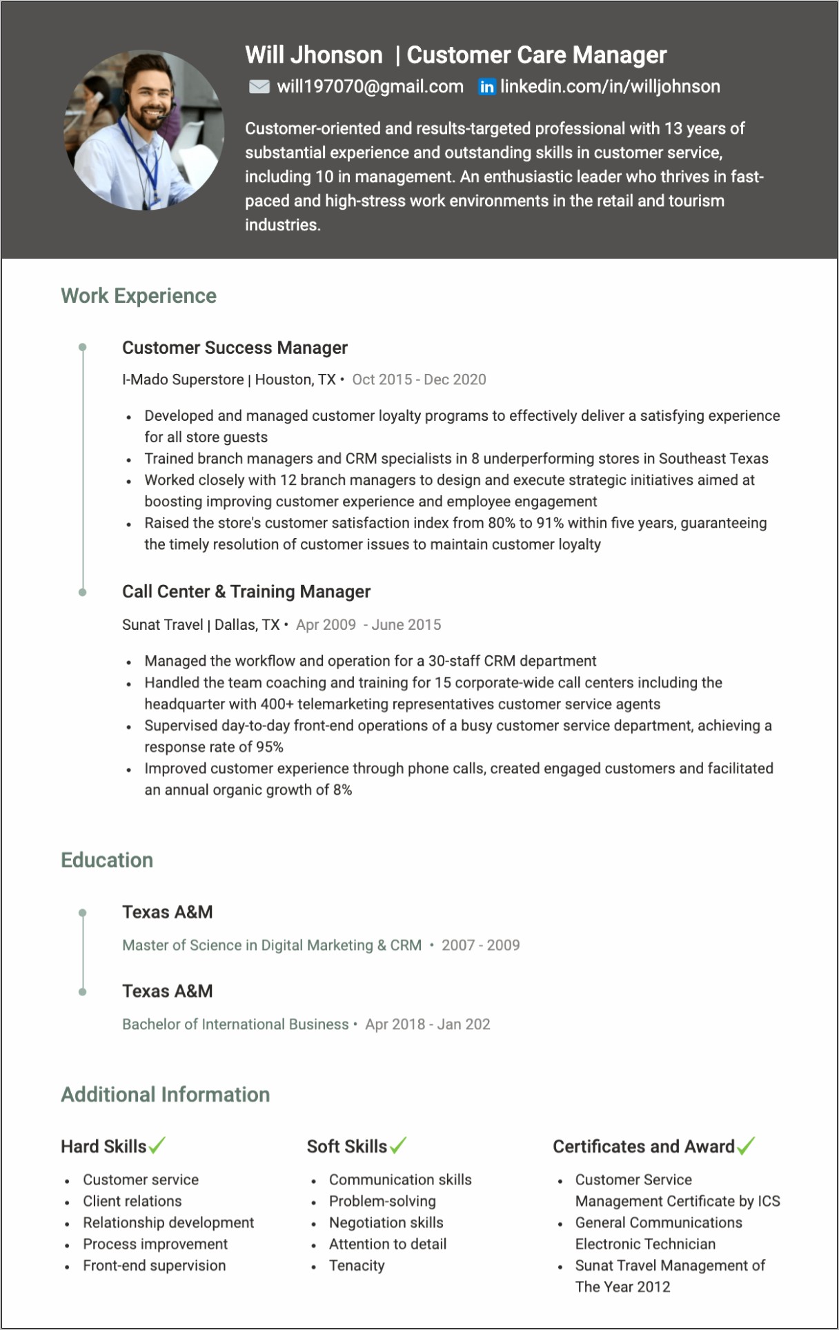 Customer Success Manager Resume Examples