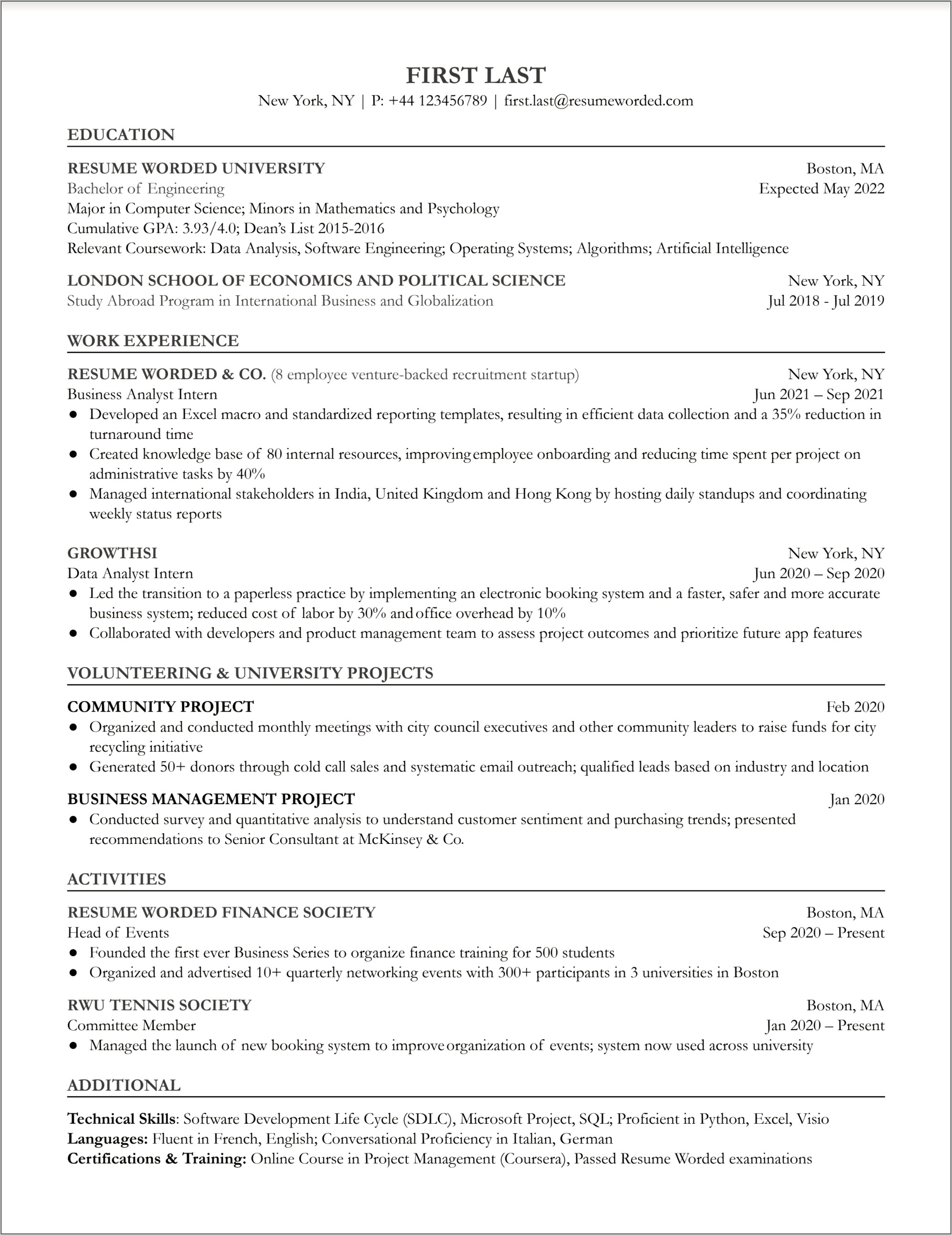 Data Science Resume Skills Section