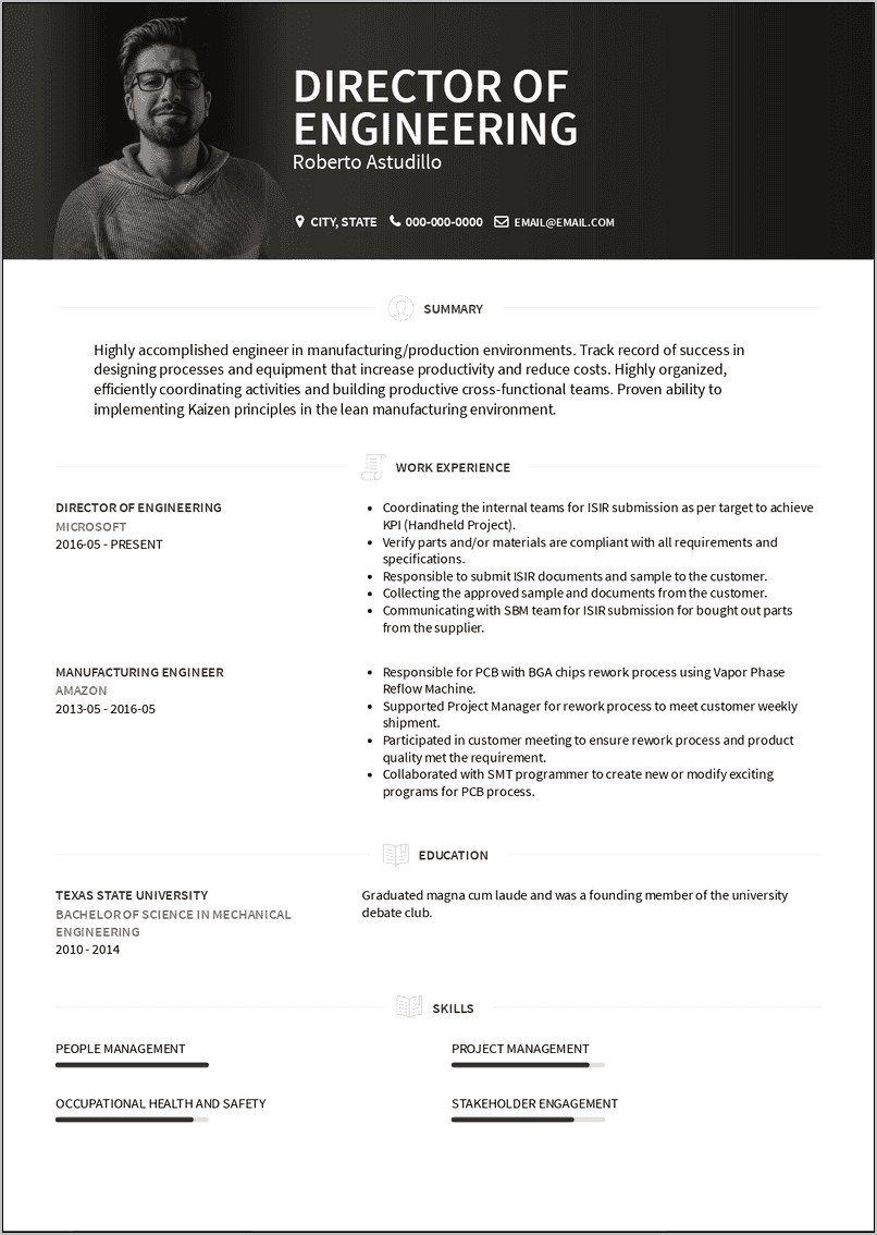 Director Of Education Resume Example