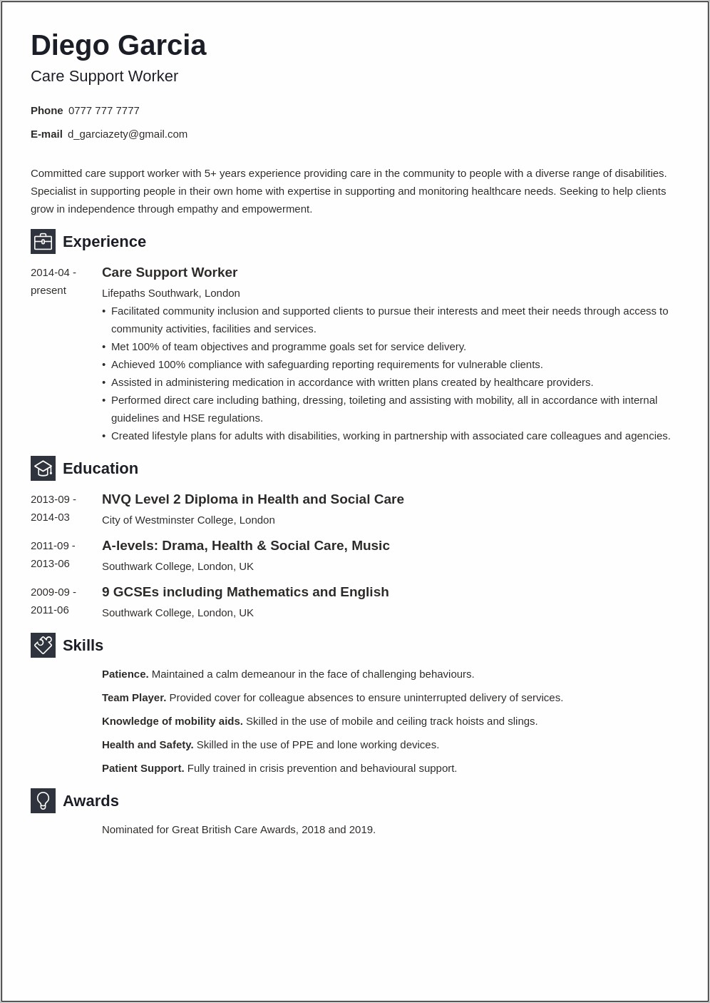 Disability Support Worker Resume Objective