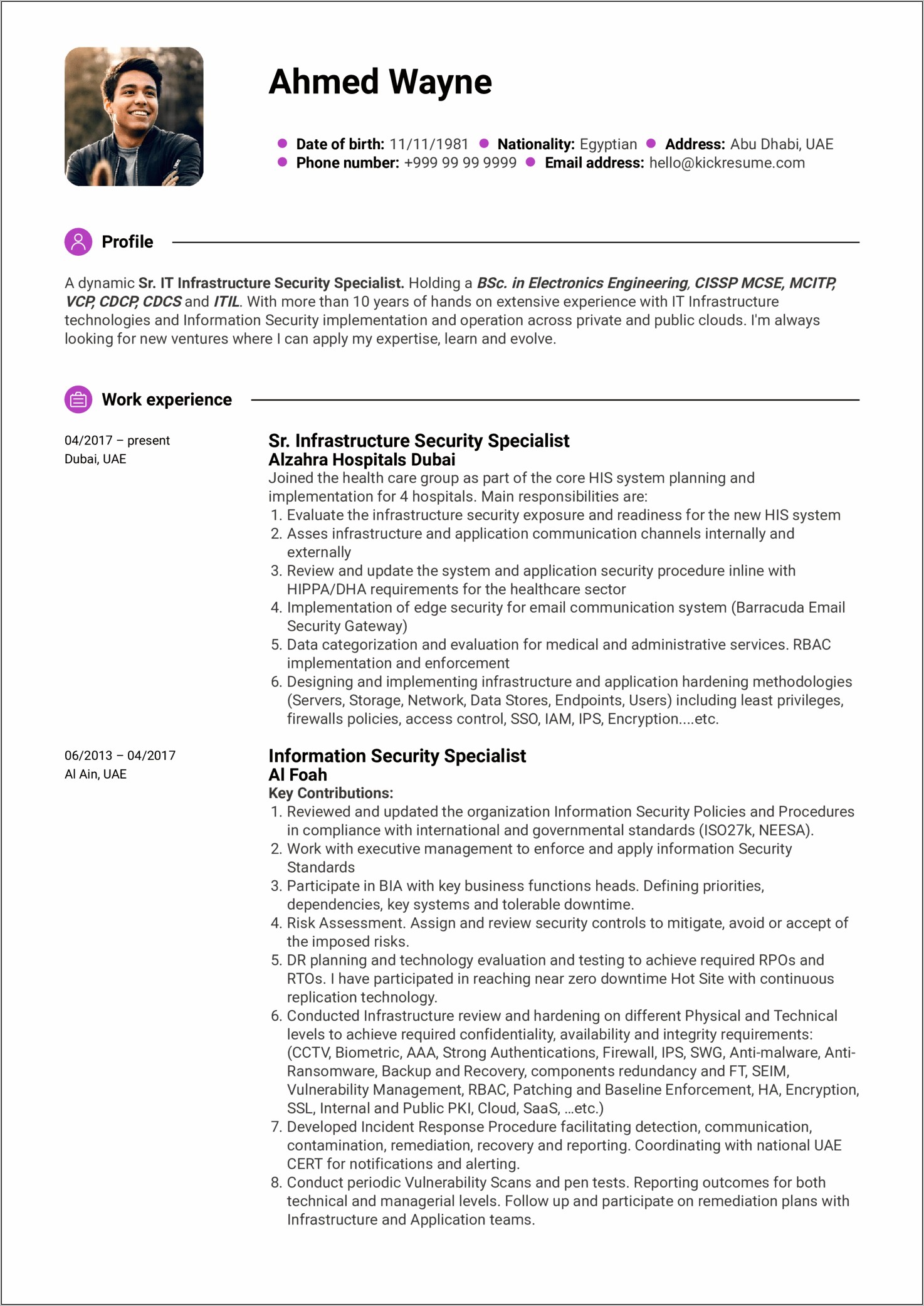 Dod Cyber Security Resume Examples