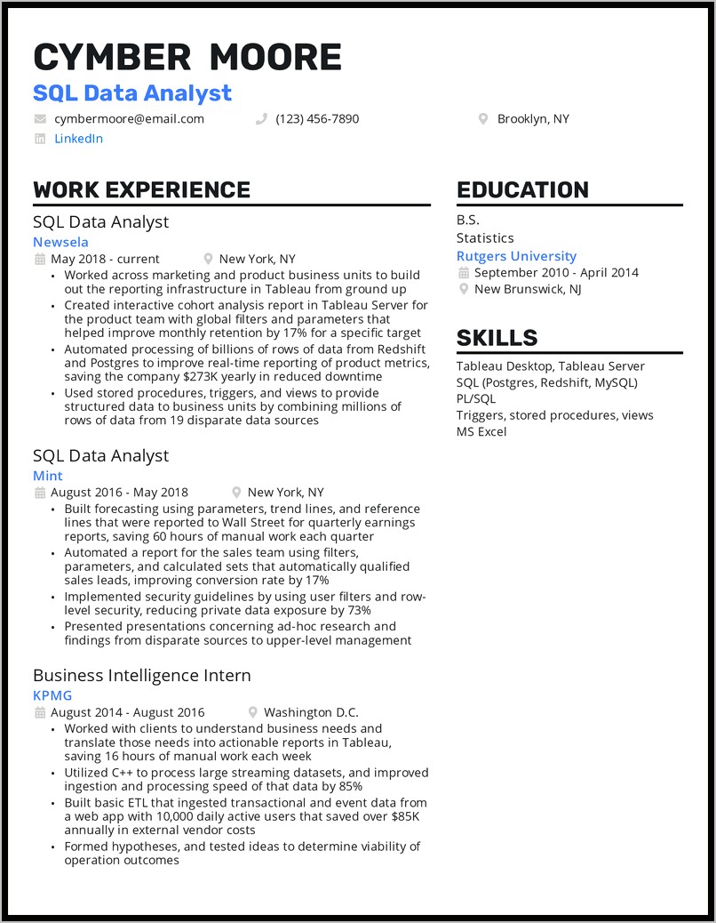 Download The Perfect Resume Example