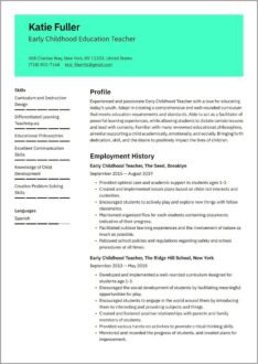 Ece Resume Sample For Tdsb