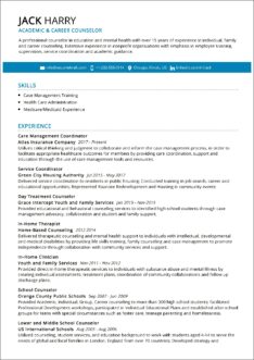 Education Counselor Experience Resume Sample