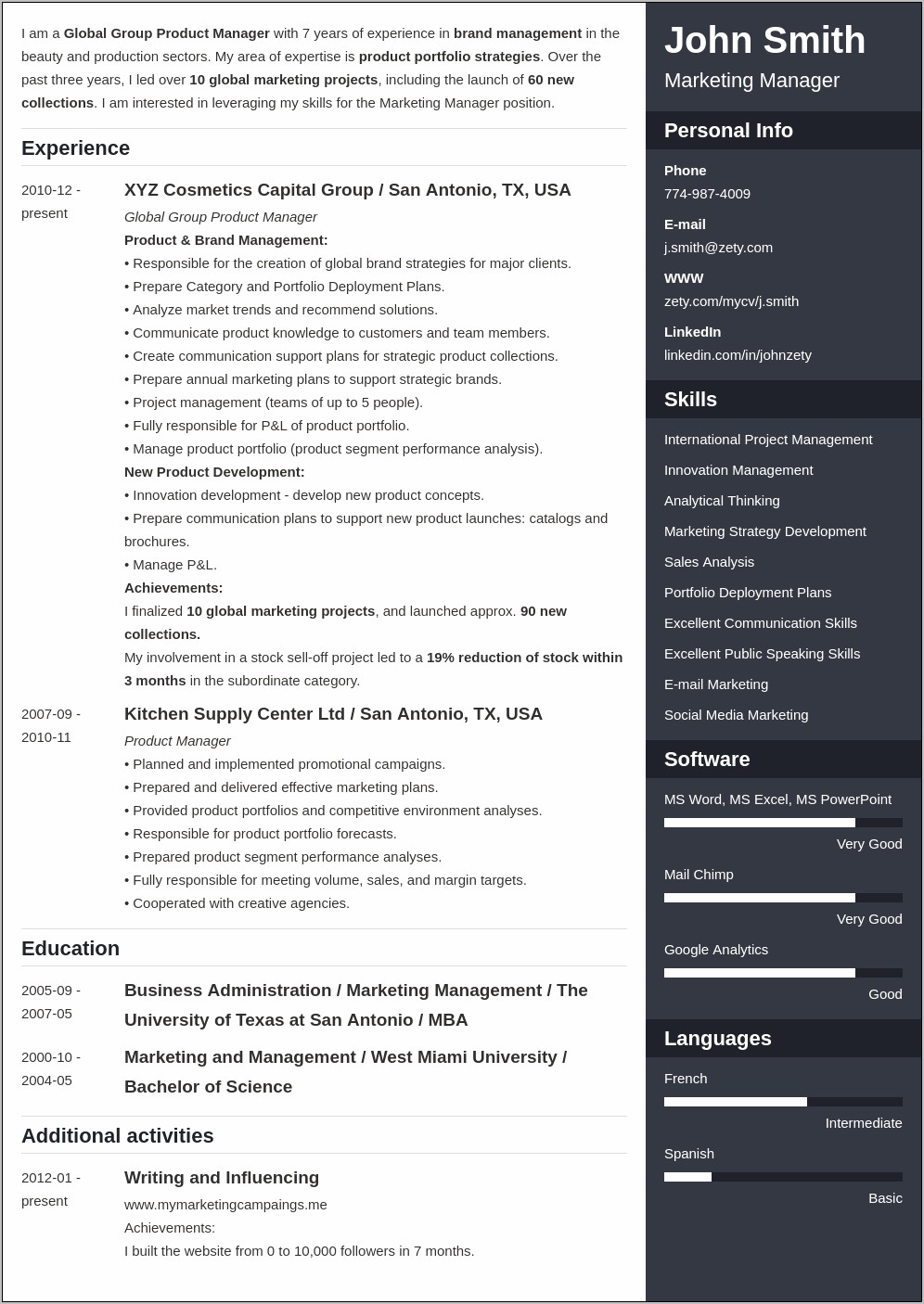 Educational Attainment Example In Resume