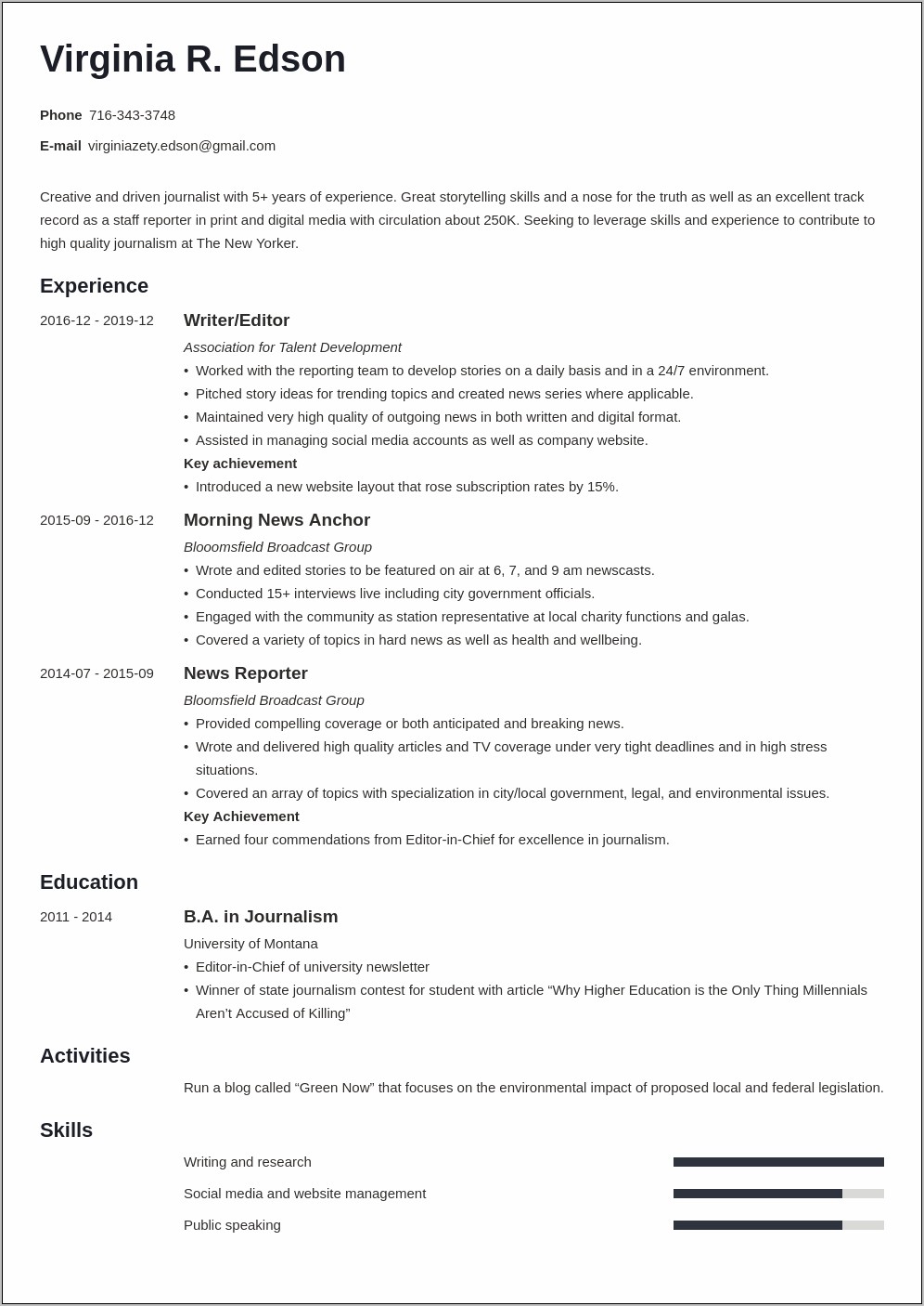 Election Assistant Objective For Resume