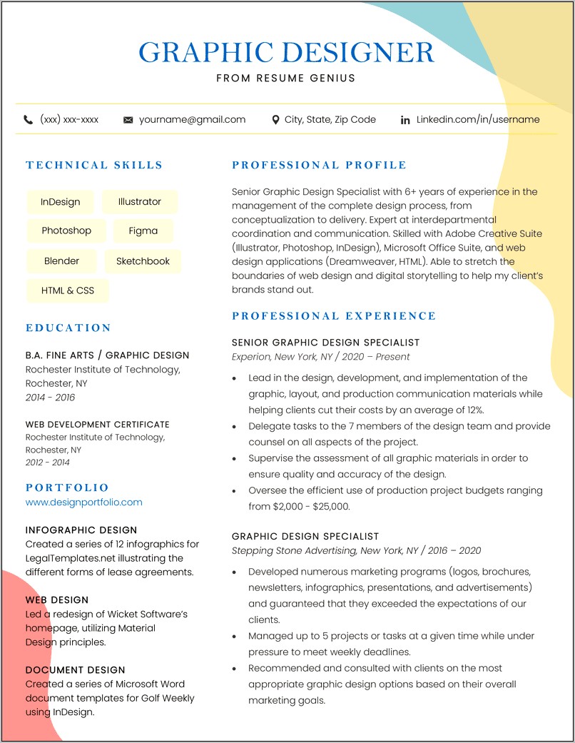 Entry Level Creative Resume Examples